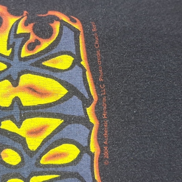 2004 Jimmi Hendrix Official spell out fire graphics Med black faded t-shirt - Picture 4 of 7